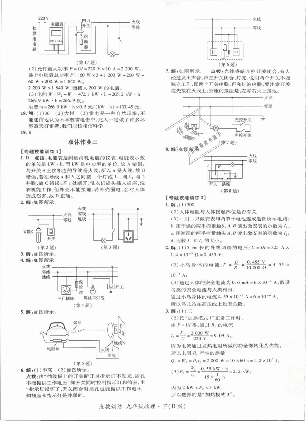 2019年點撥訓練九年級物理下冊人教版 第17頁