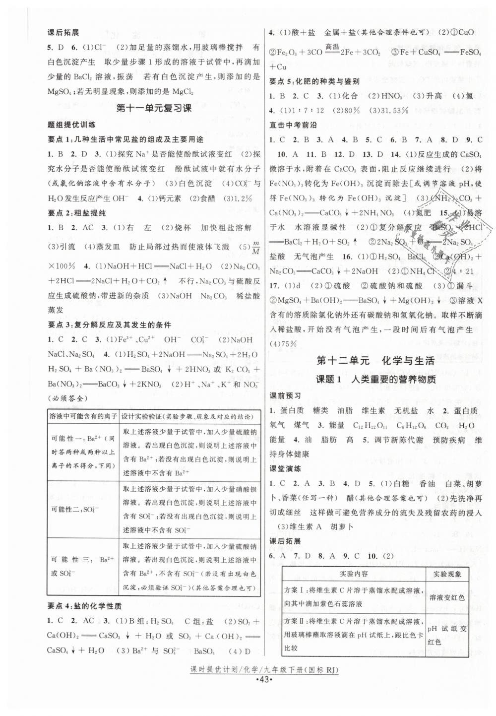 2019年课时提优计划作业本九年级化学下册人教版 第7页