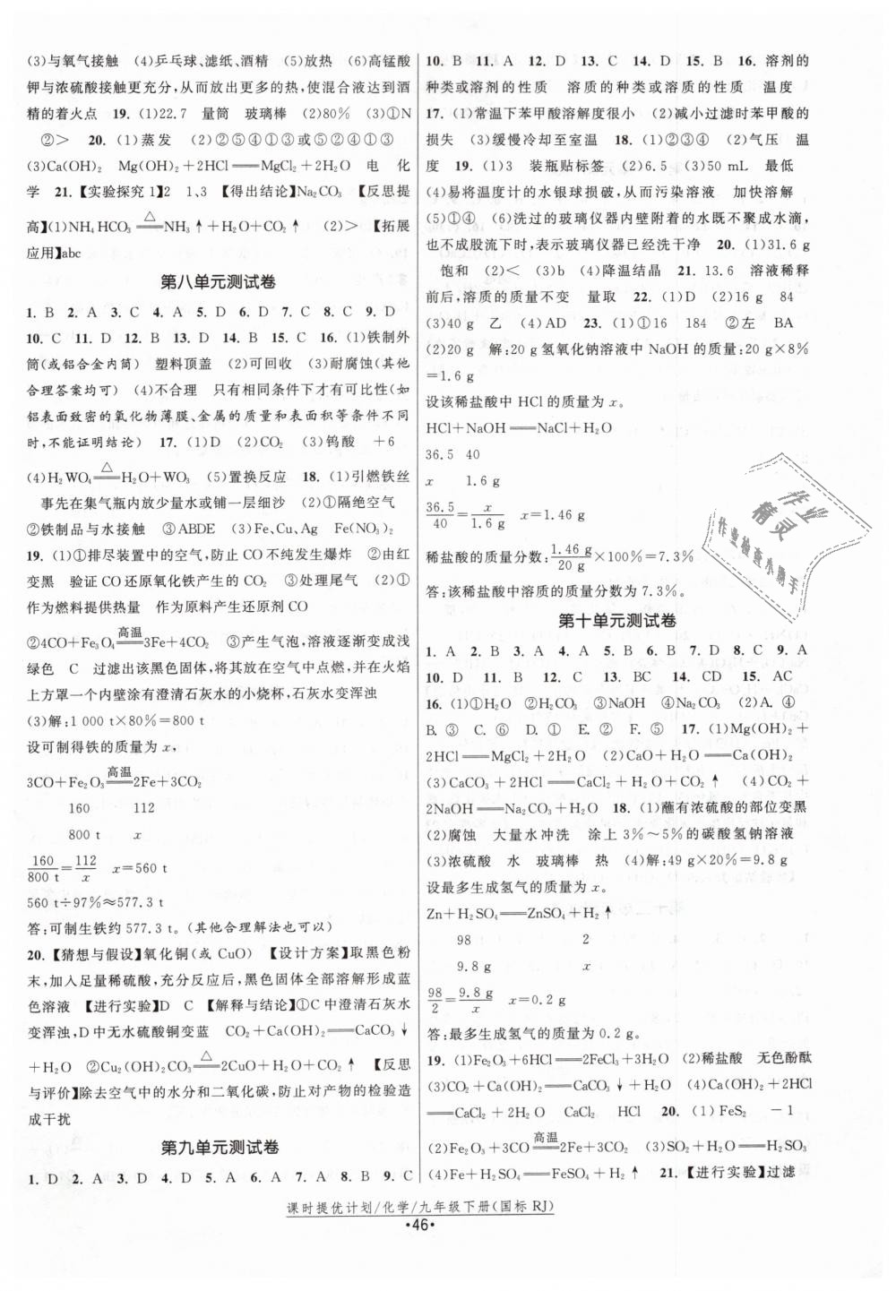 2019年课时提优计划作业本九年级化学下册人教版 第10页