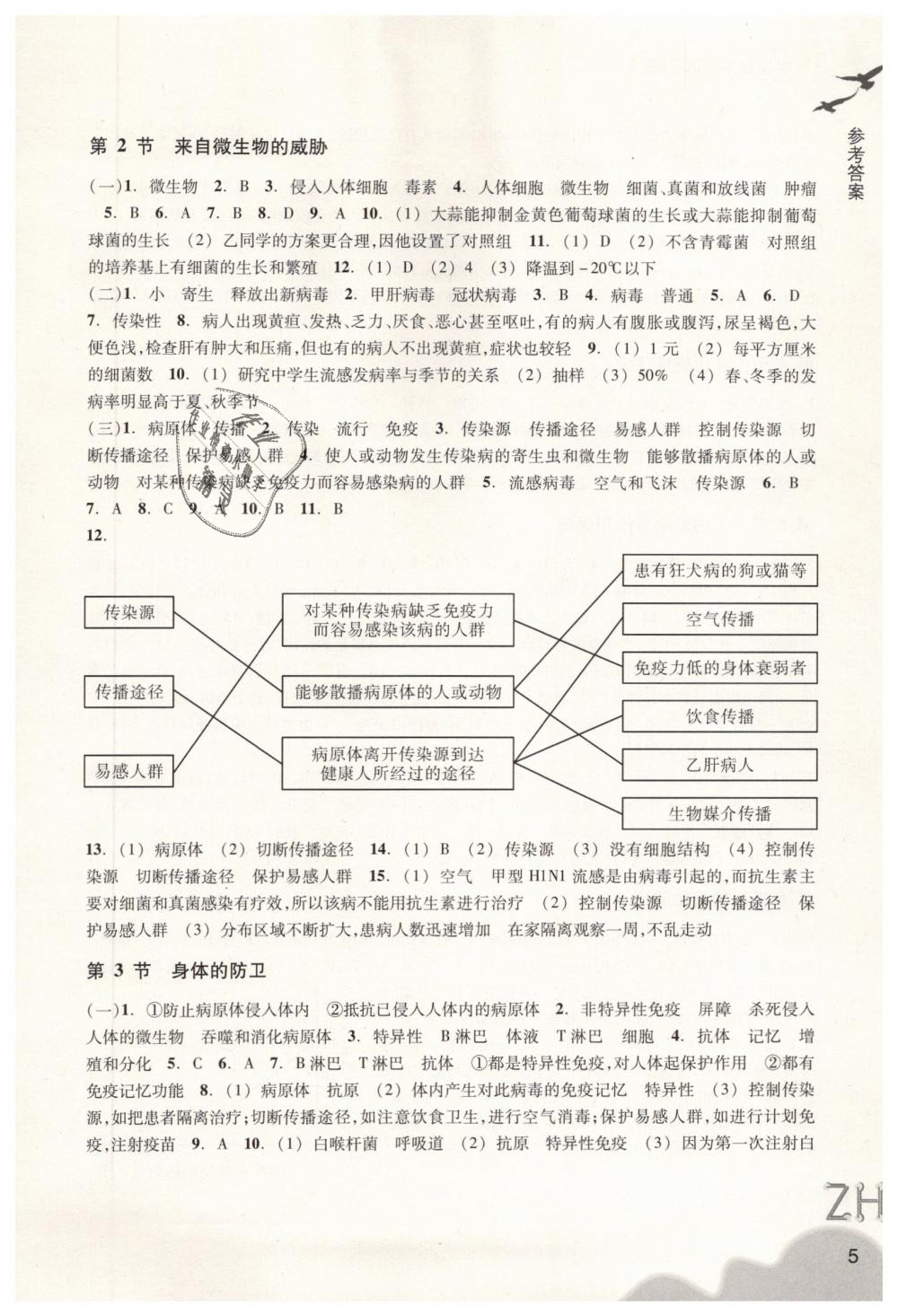 2019年作业本九年级科学下册浙教版浙江教育出版社 第5页