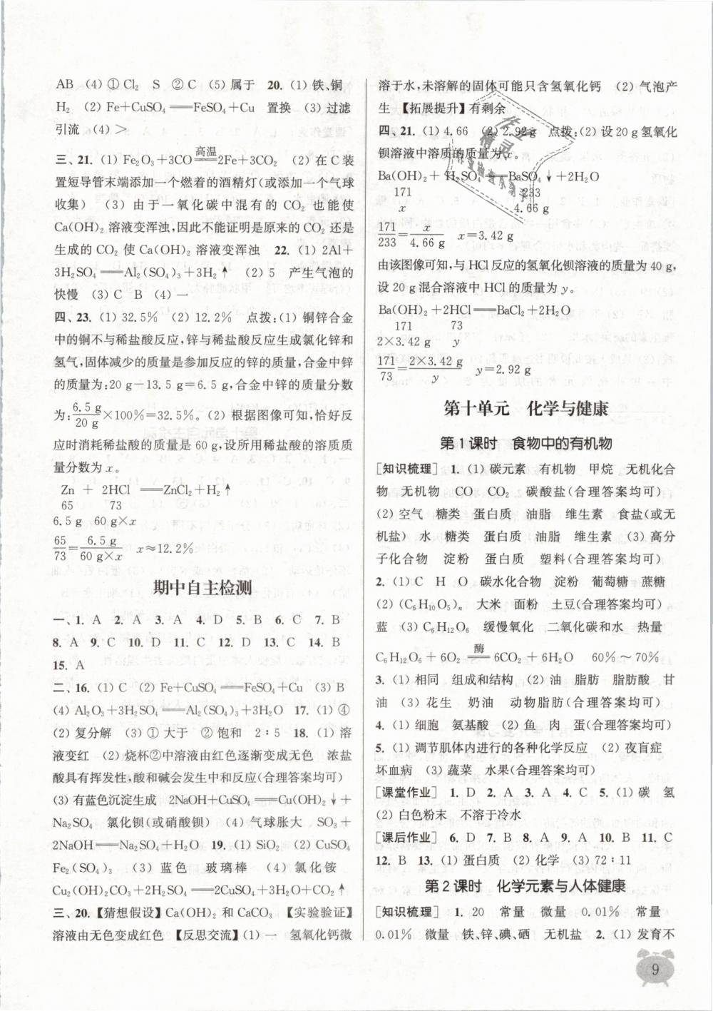 2019年通城學典課時作業(yè)本九年級化學下冊魯教版 第9頁