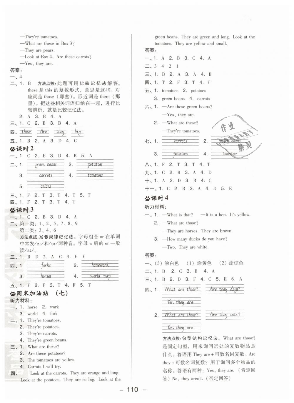 2019年綜合應(yīng)用創(chuàng)新題典中點四年級英語下冊人教PEP版 第10頁