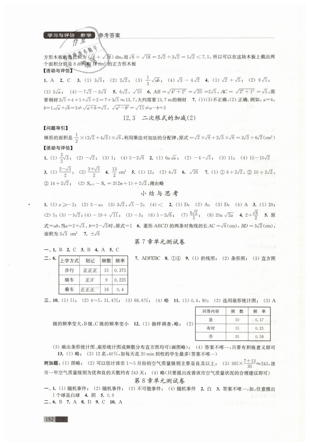 2019年學(xué)習(xí)與評(píng)價(jià)八年級(jí)數(shù)學(xué)下冊(cè)蘇科版江蘇教育出版社 第12頁