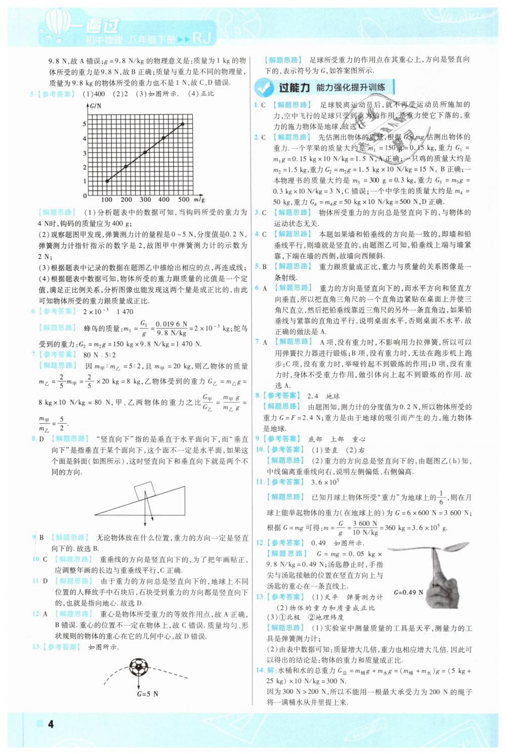 2019年一遍过初中物理八年级下册人教版 第4页