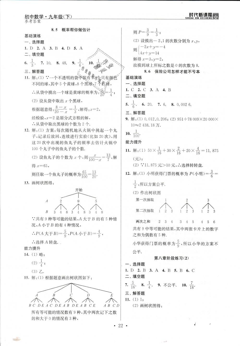 2019年時代新課程初中數(shù)學(xué)九年級下冊蘇科版 第22頁