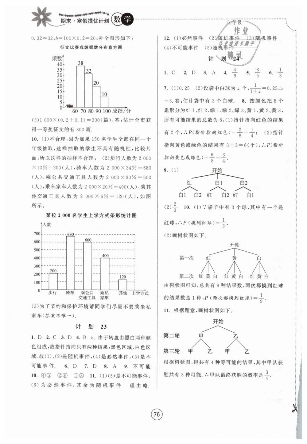 2019年期末寒假提優(yōu)計(jì)劃八年級(jí)數(shù)學(xué)蘇科版 第12頁