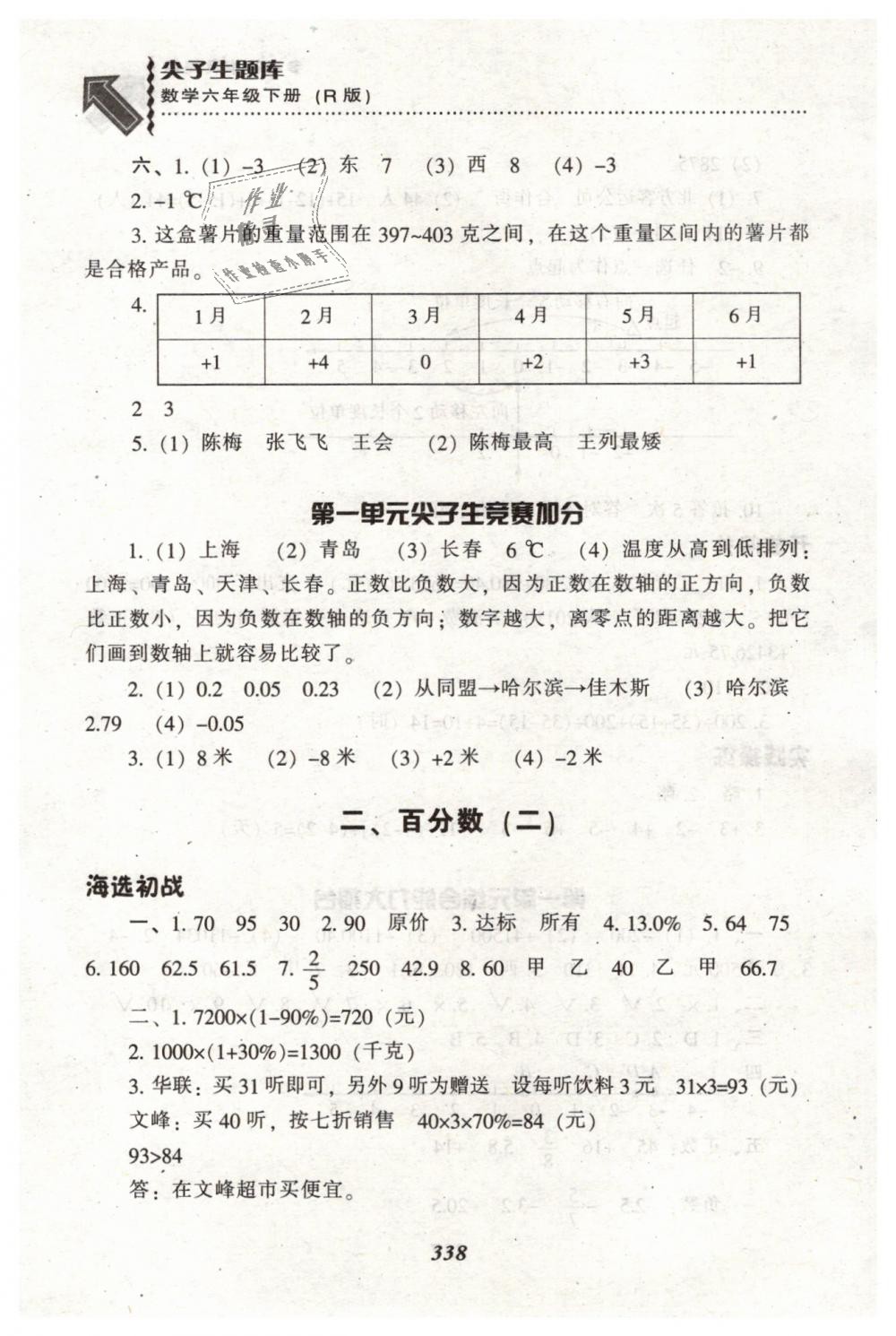 2019年尖子生题库六年级数学下册人教版 第4页