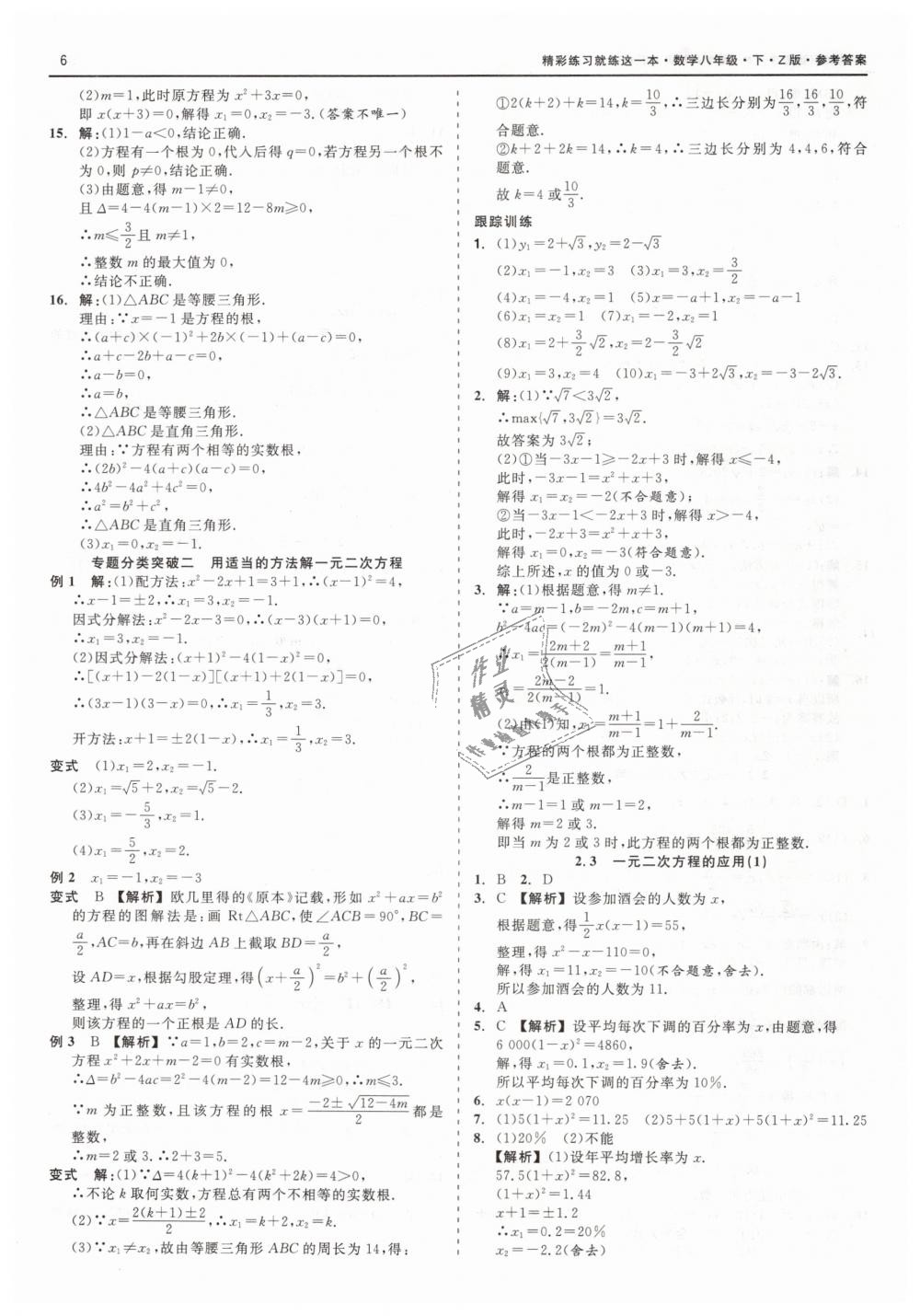 2019年精彩练习就练这一本八年级数学下册浙教版 第6页