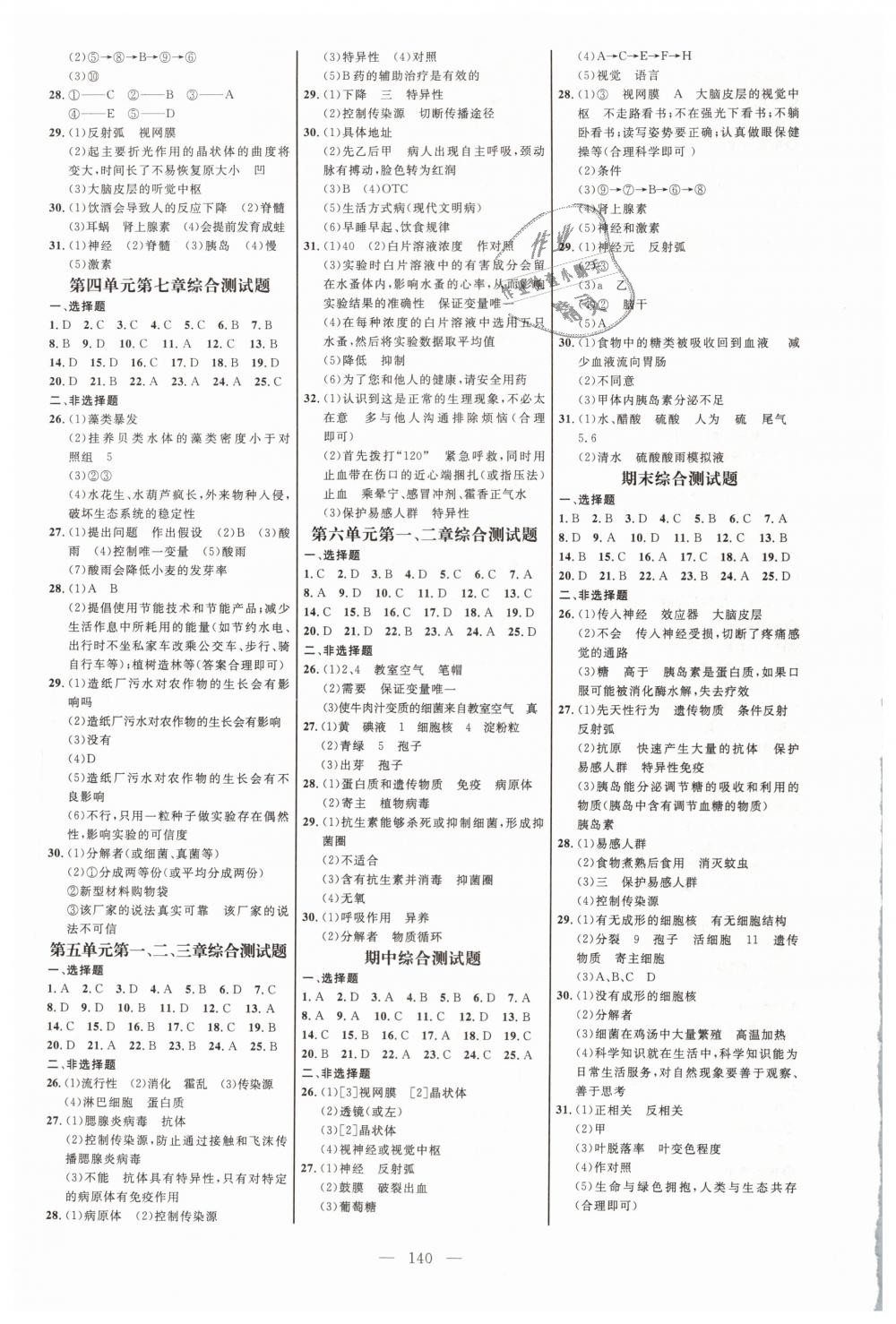 2019年细解巧练七年级生物下册鲁科版 第7页