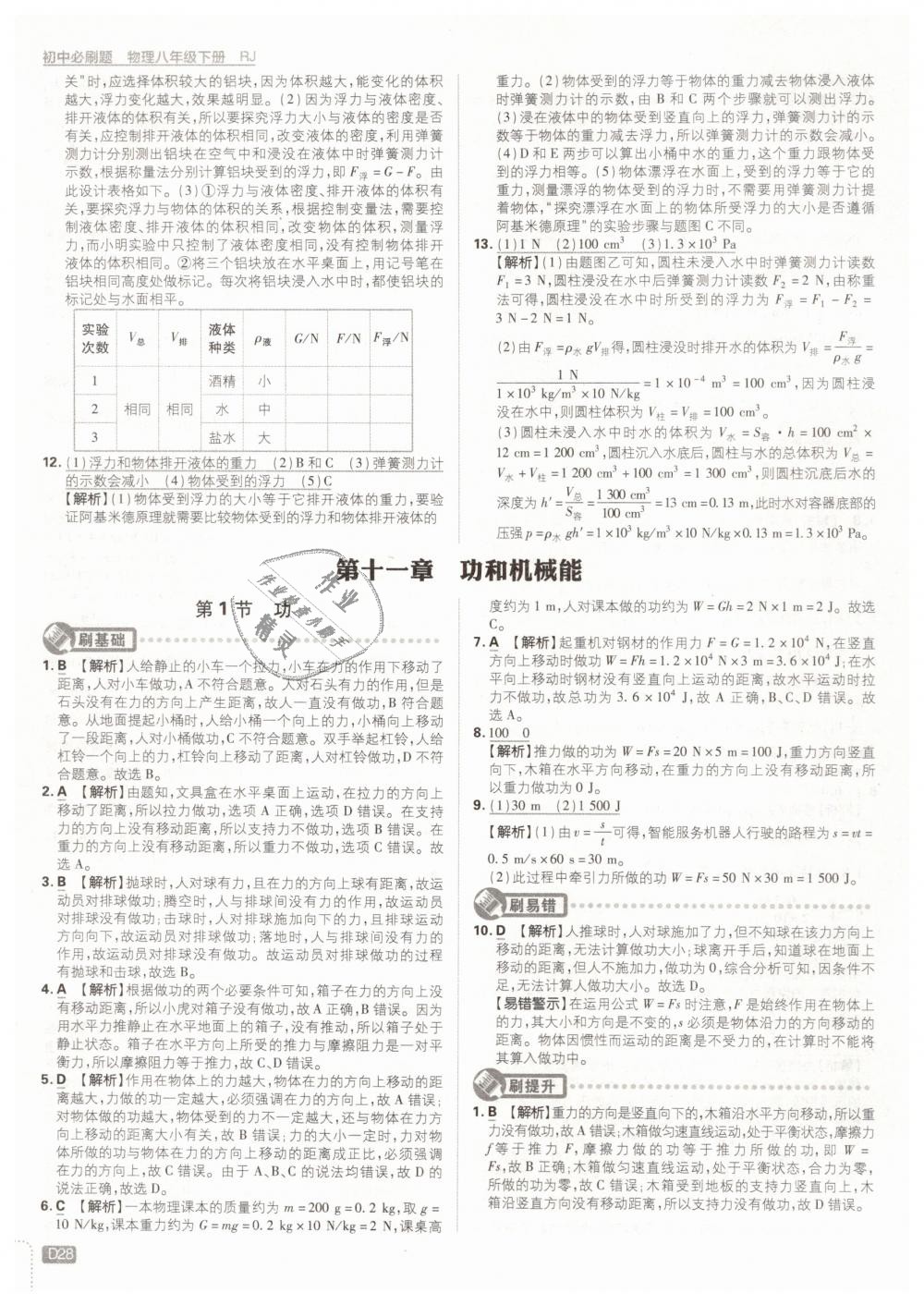 2019年初中必刷題八年級(jí)物理下冊(cè)人教版 第28頁