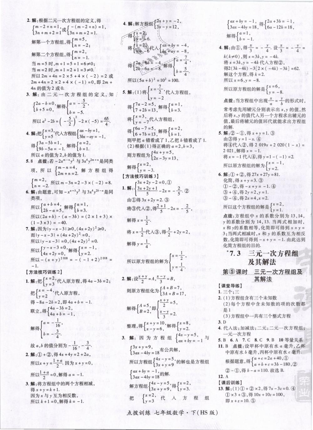 2019年點(diǎn)撥訓(xùn)練七年級(jí)數(shù)學(xué)下冊(cè)華師大版 第17頁(yè)