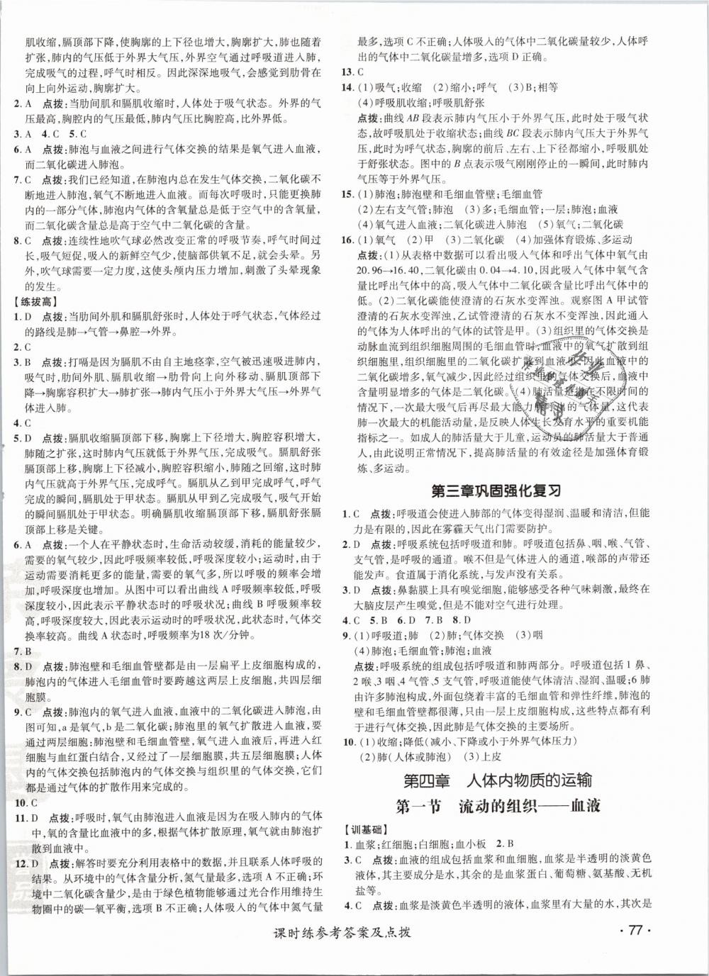 2019年點(diǎn)撥訓(xùn)練七年級(jí)生物下冊人教版 第10頁