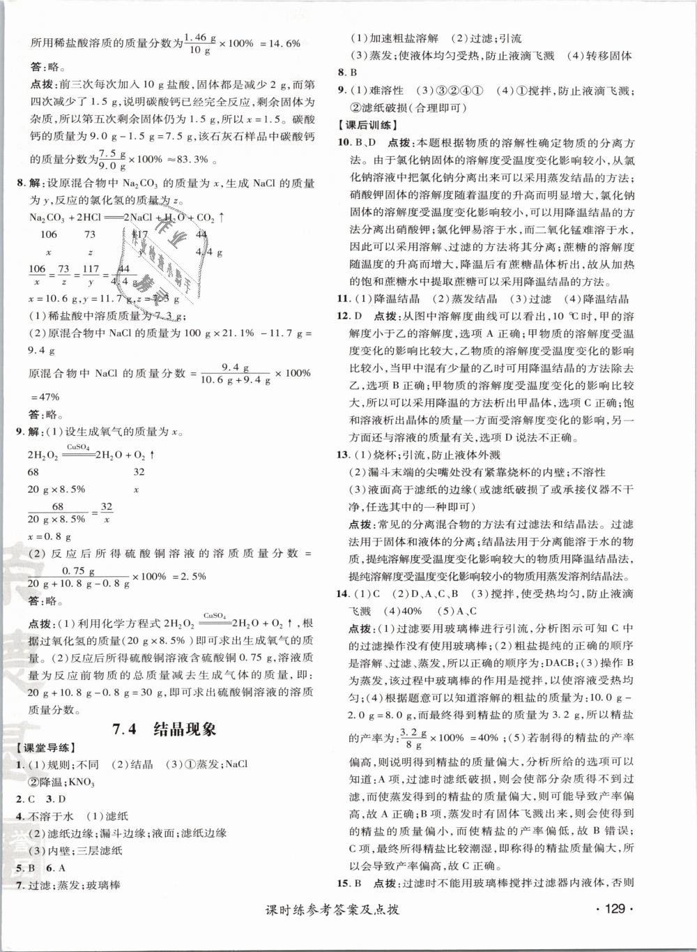 2019年点拨训练九年级化学下册科学版 第18页