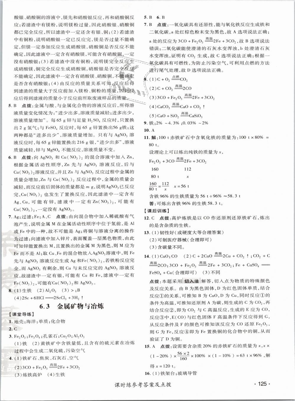 2019年点拨训练九年级化学下册科学版 第10页