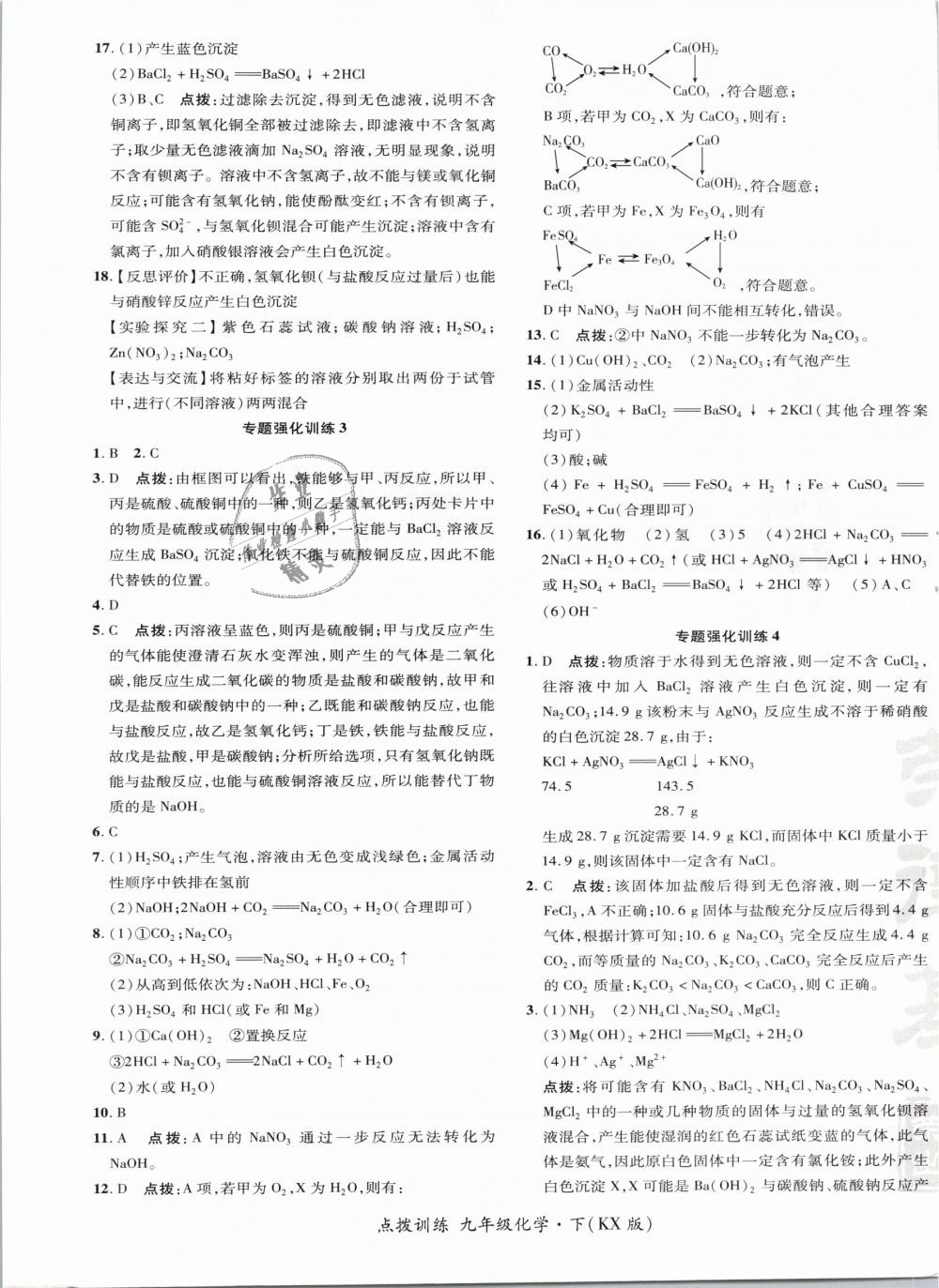 2019年點(diǎn)撥訓(xùn)練九年級化學(xué)下冊科學(xué)版 第33頁