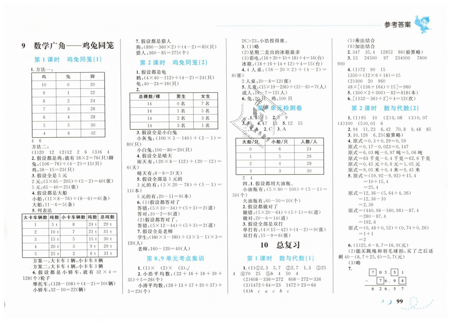 2019年小学同步学考优化设计小超人作业本四年级数学下册人教版 第11页