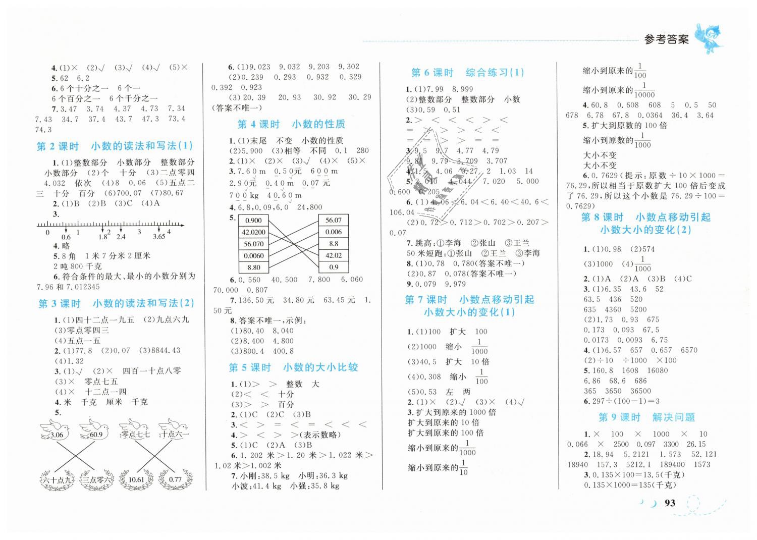 2019年小学同步学考优化设计小超人作业本四年级数学下册人教版 第5页