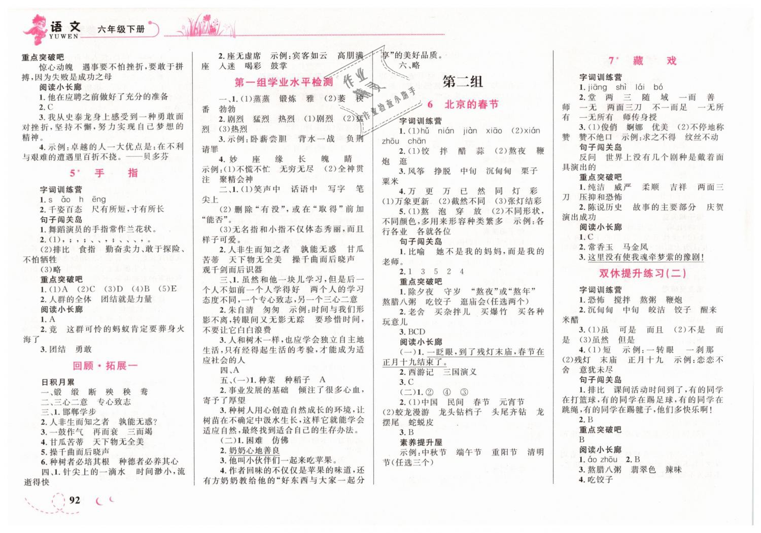 2019年小学同步学考优化设计小超人作业本六年级语文下册人教版 第2页