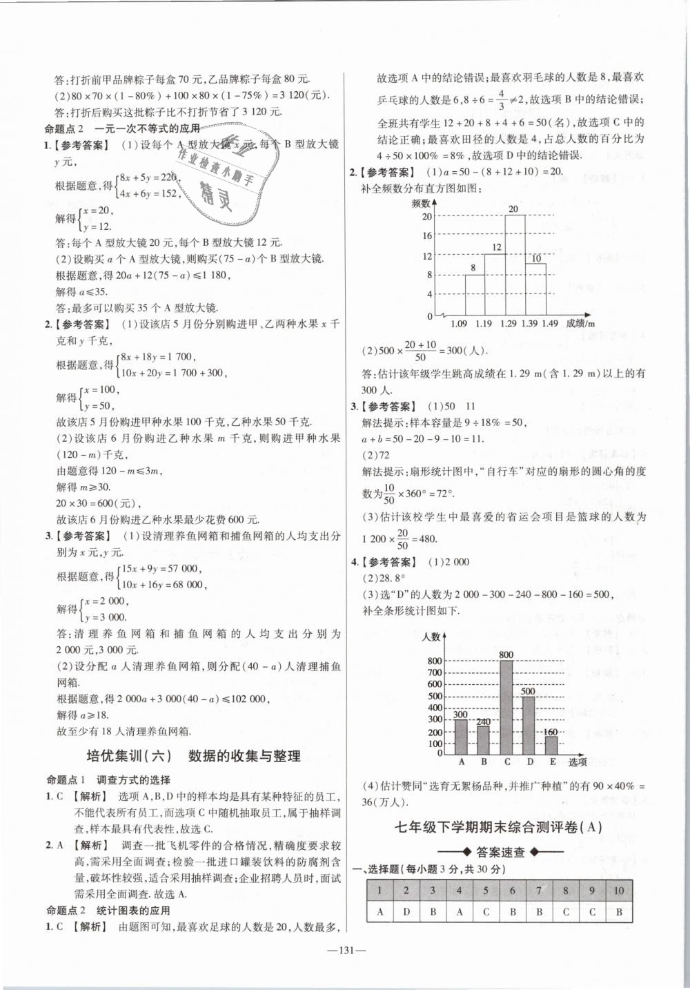 2019年金考卷活頁題選七年級數(shù)學(xué)下冊人教版 第23頁