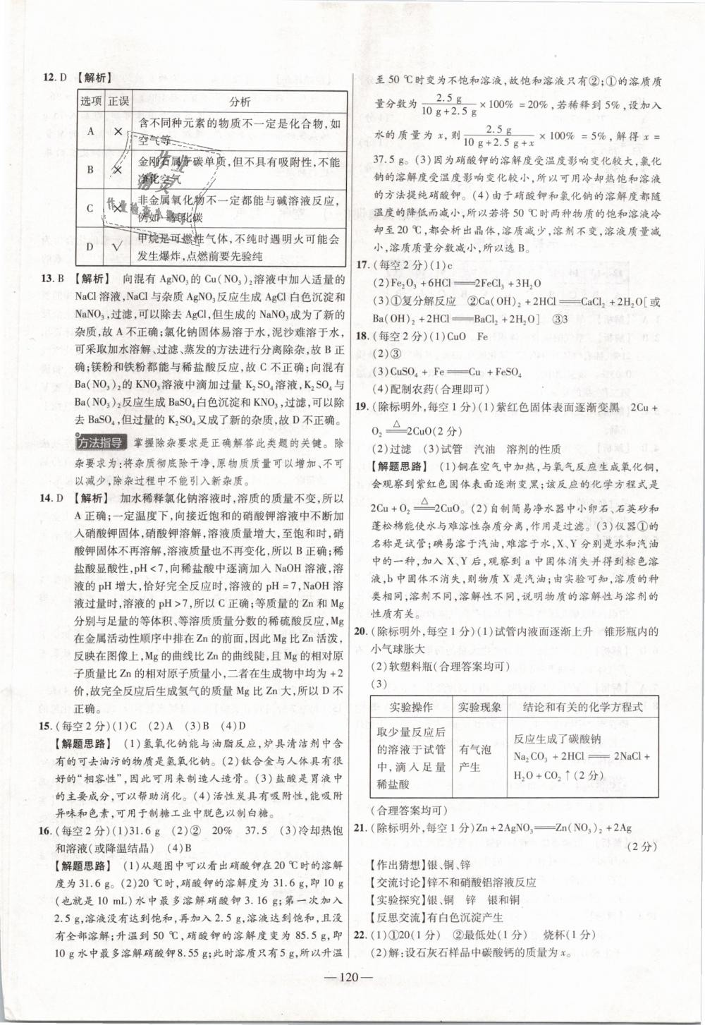 2019年金考卷活頁題選九年級化學(xué)下冊人教版 第18頁