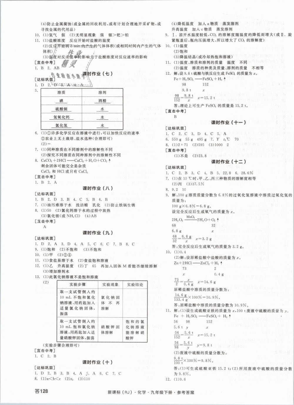 2019年全品学练考九年级化学下册人教版 第7页