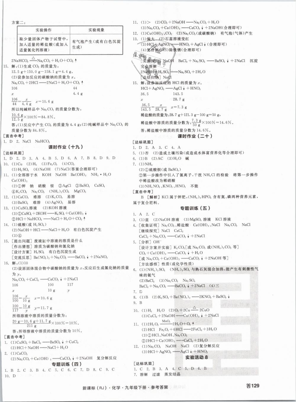 2019年全品学练考九年级化学下册人教版 第10页