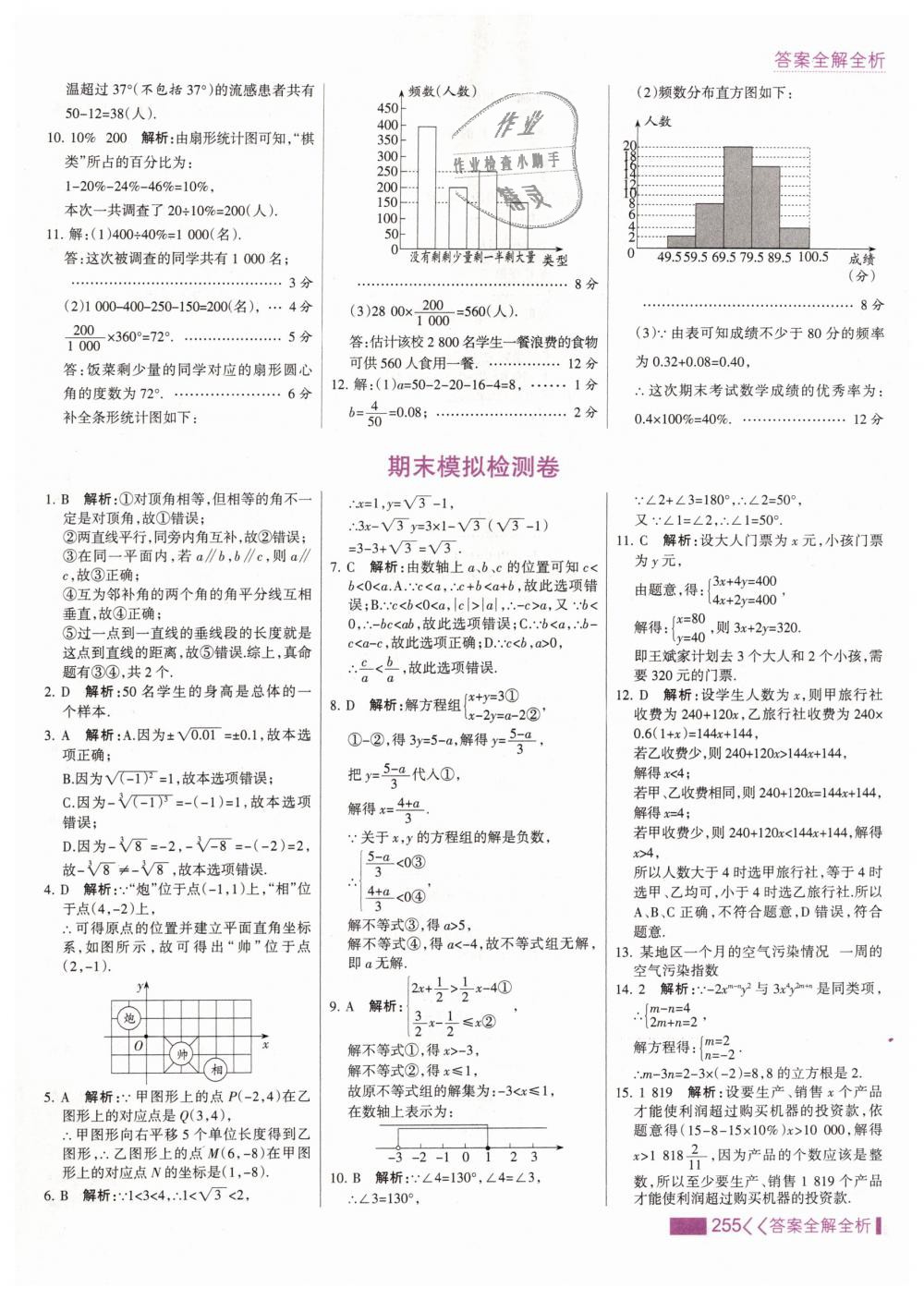 2019年考點(diǎn)集訓(xùn)與滿分備考七年級(jí)數(shù)學(xué)下冊(cè)人教版 第63頁(yè)