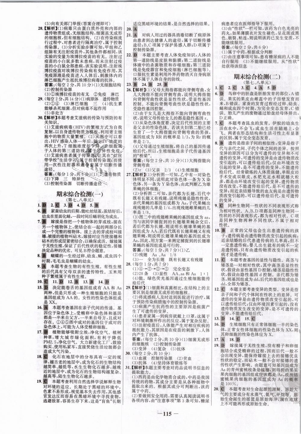 2019年世纪金榜百练百胜八年级生物下册人教版 第15页