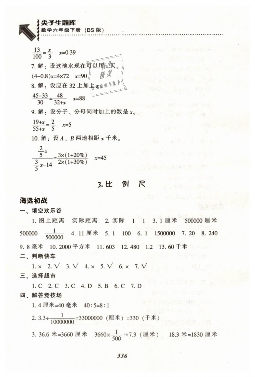 2019年尖子生題庫(kù)六年級(jí)數(shù)學(xué)下冊(cè)北師大版 第13頁(yè)