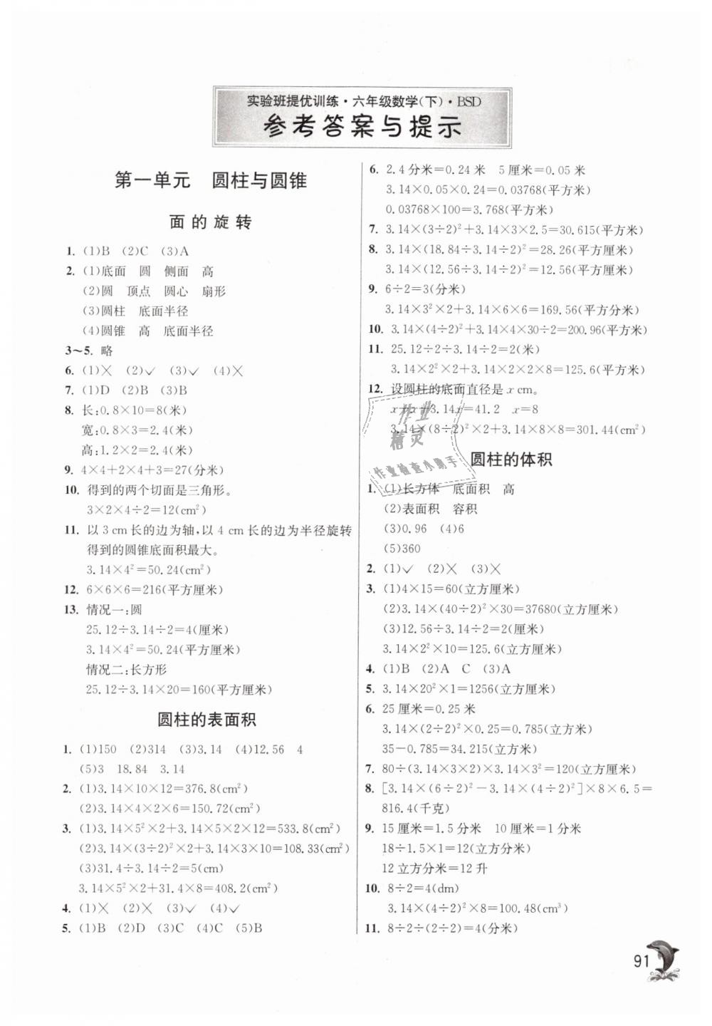 2019年實(shí)驗(yàn)班提優(yōu)訓(xùn)練六年級數(shù)學(xué)下冊北師大版 第1頁