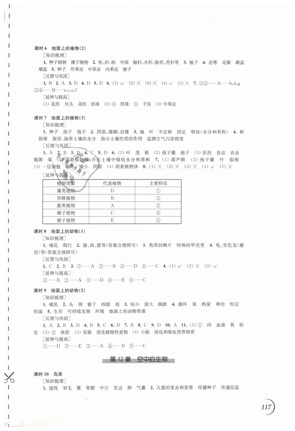 2019年同步练习七年级生物学下册苏科版江苏凤凰科学技术出版社 第5页