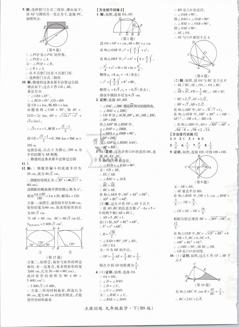 2019年点拨训练九年级数学下册北师大版 第41页