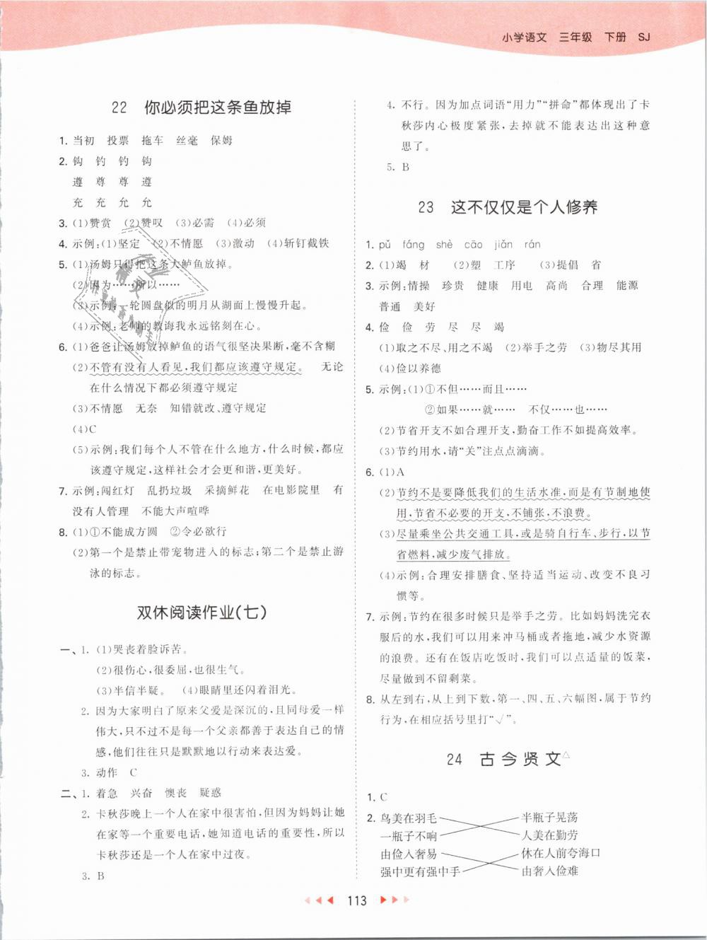 2019年53天天练小学语文三年级下册苏教版 第13页