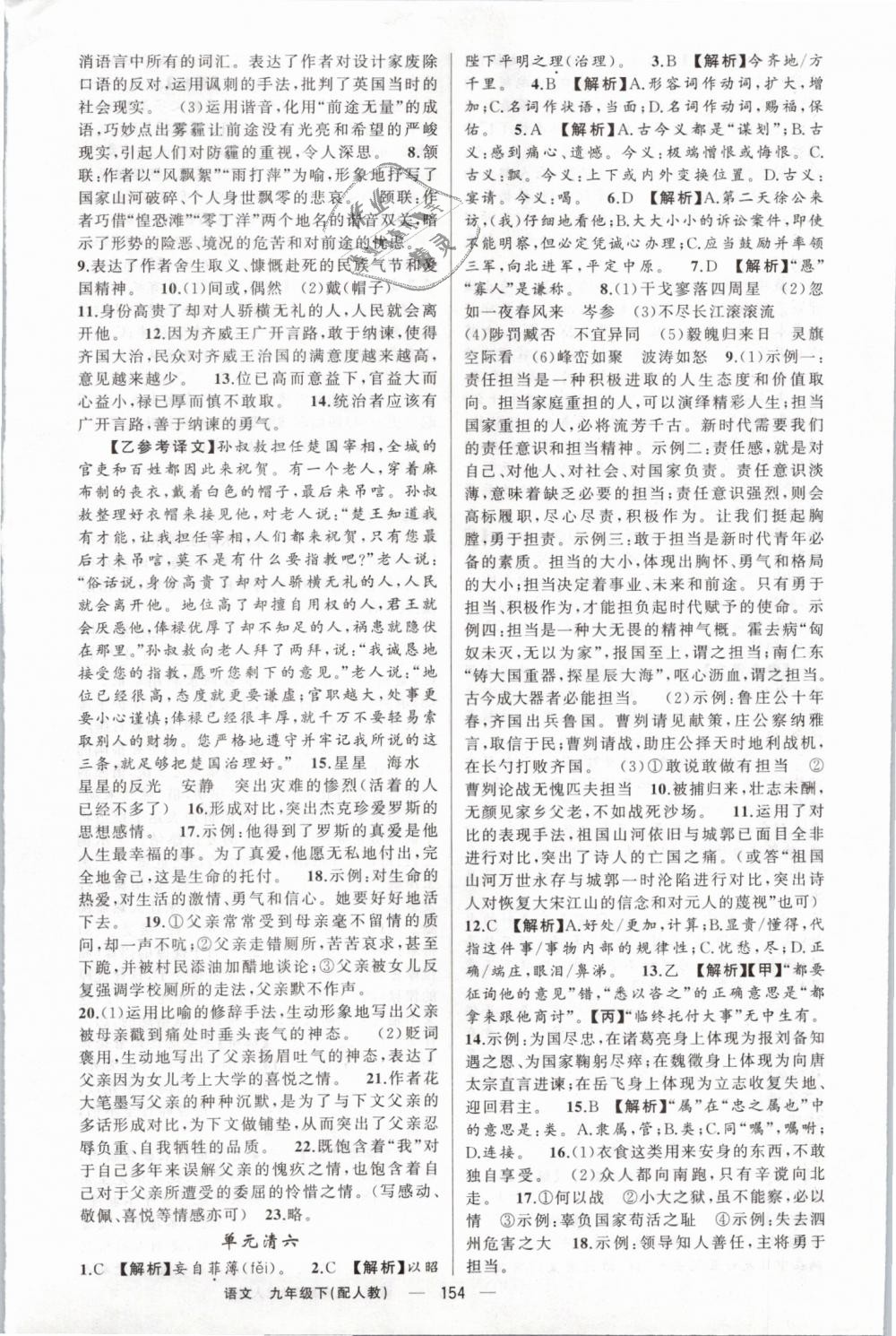 2019年四清導(dǎo)航九年級語文下冊人教版 第22頁