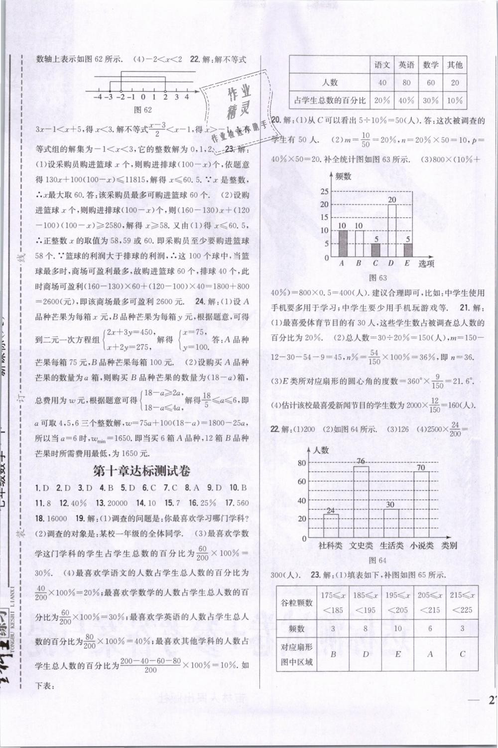 2019年全科王同步课时练习七年级数学下册人教版 第21页