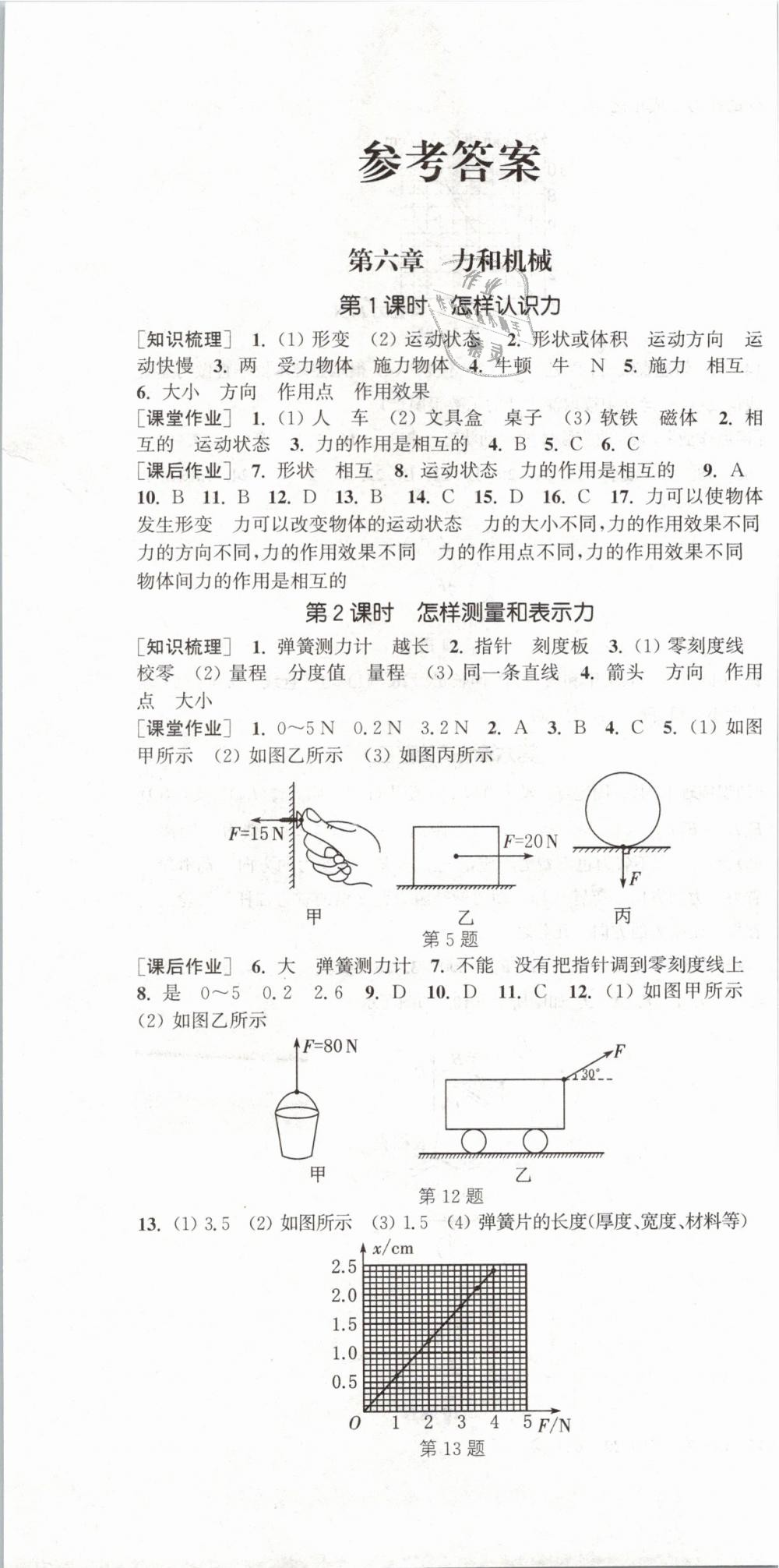 2019年通城学典课时作业本八年级物理下册沪粤版 第1页