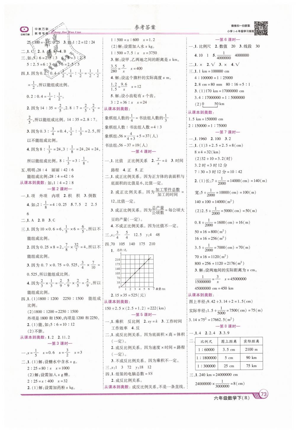 2019年全優(yōu)課堂考點(diǎn)集訓(xùn)與滿分備考六年級(jí)數(shù)學(xué)下冊(cè)人教版 第3頁(yè)