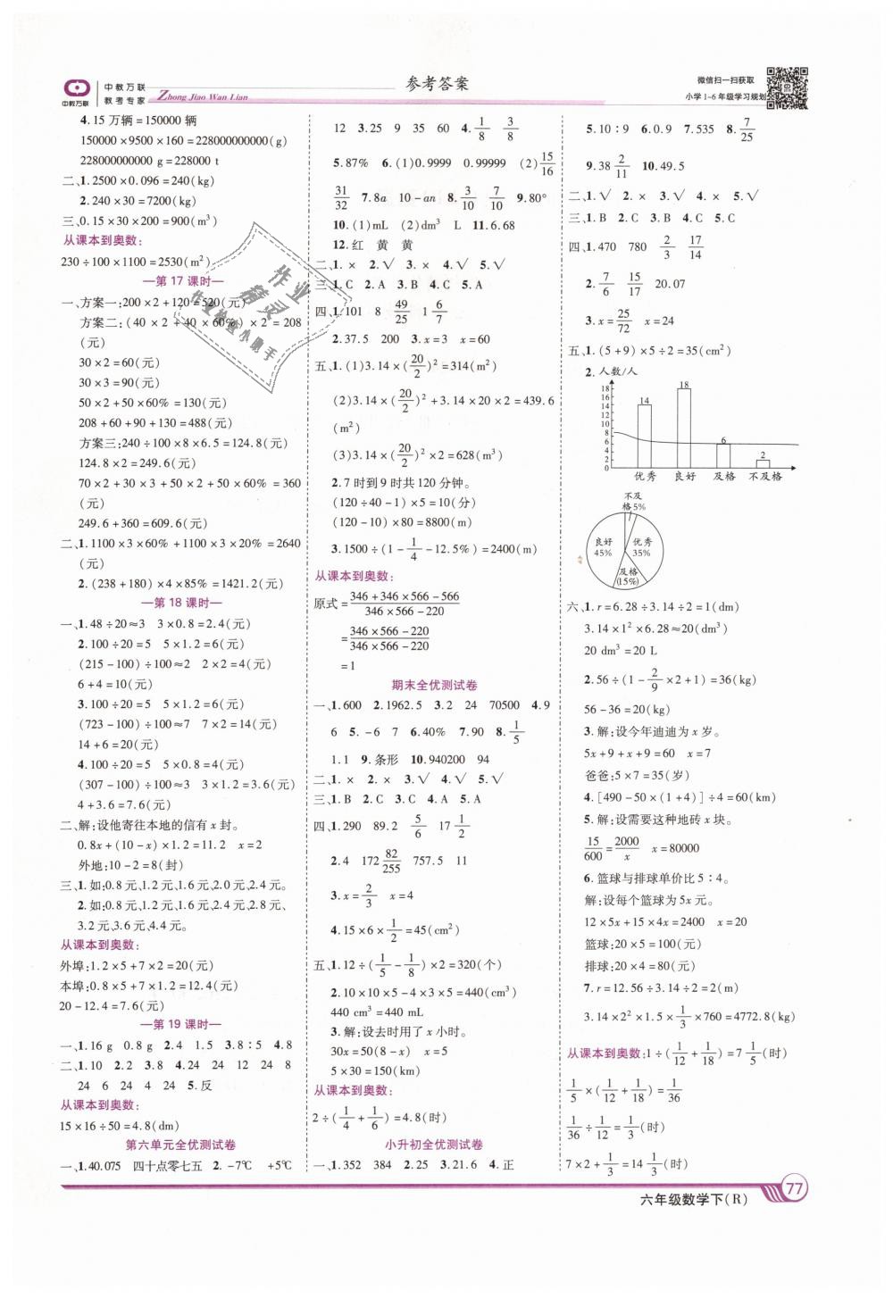 2019年全優(yōu)課堂考點集訓與滿分備考六年級數學下冊人教版 第7頁