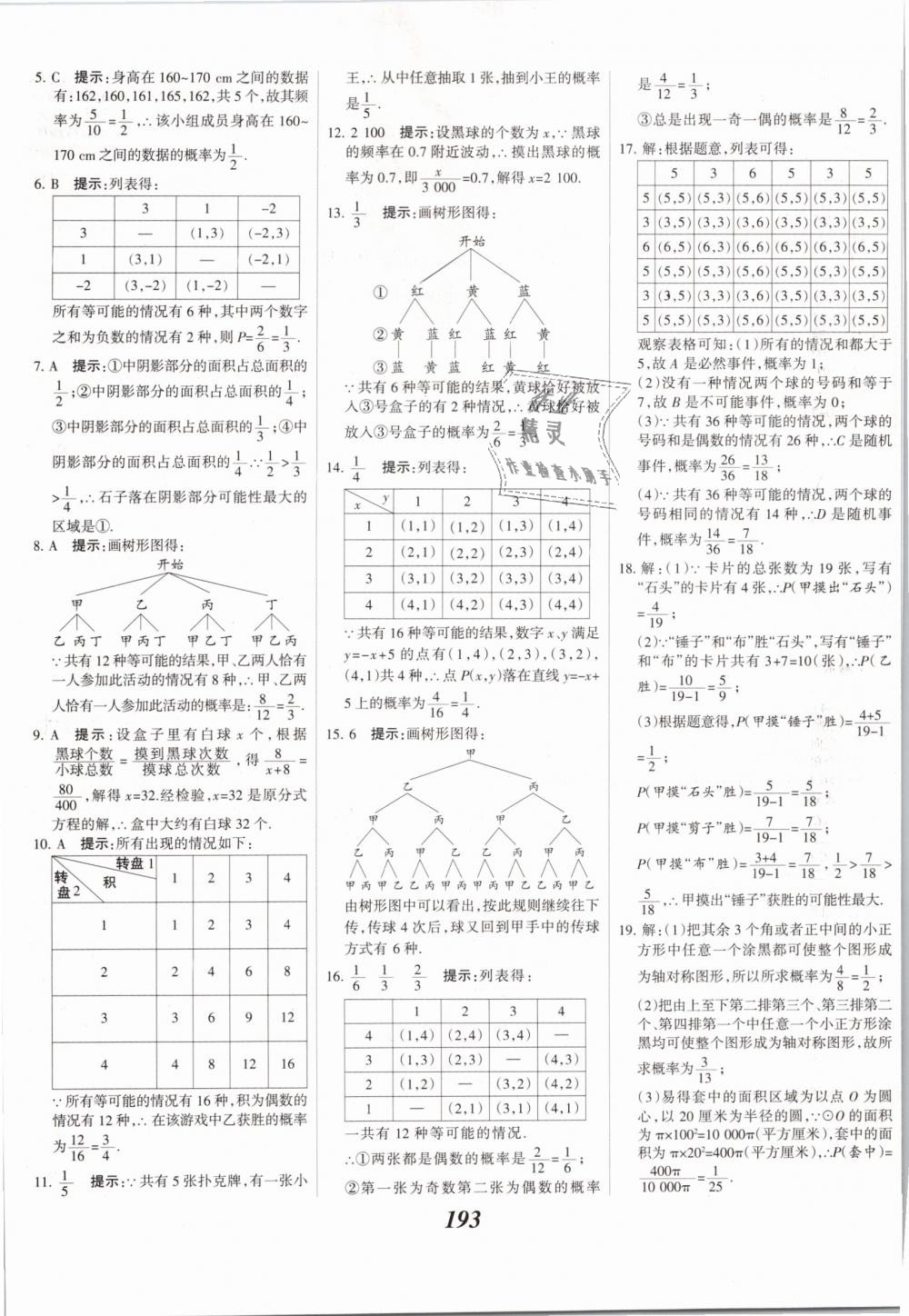 2019年全優(yōu)課堂考點(diǎn)集訓(xùn)與滿分備考九年級數(shù)學(xué)下冊冀教版 第53頁