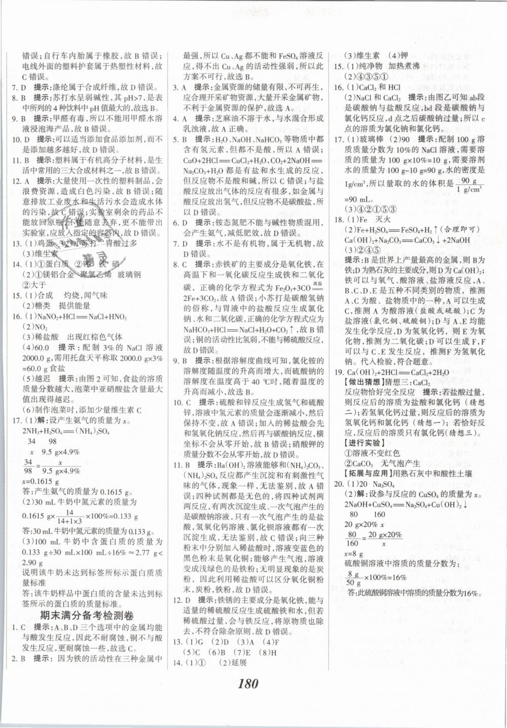 2019年全優(yōu)課堂考點集訓(xùn)與滿分備考九年級化學(xué)全一冊下人教版 第36頁