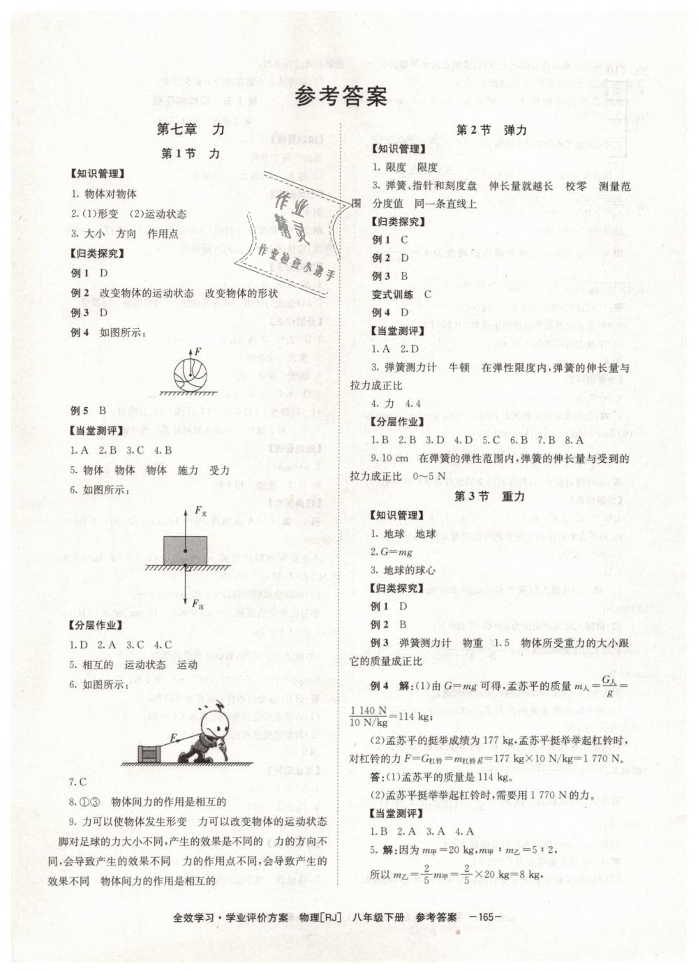 2019年全效學(xué)習(xí)學(xué)業(yè)評價方案八年級物理下冊人教版 第1頁