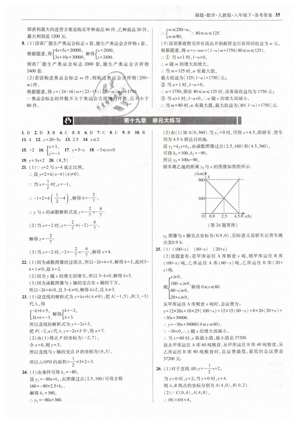 2019年北大綠卡刷題八年級數(shù)學(xué)下冊人教版 第35頁