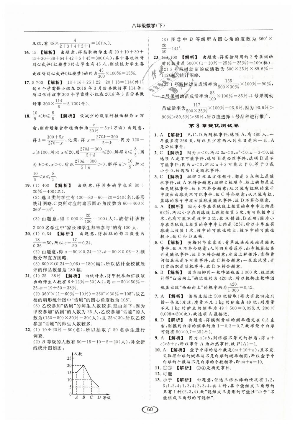 2019年亮点给力提优课时作业本八年级数学下册江苏版 第60页