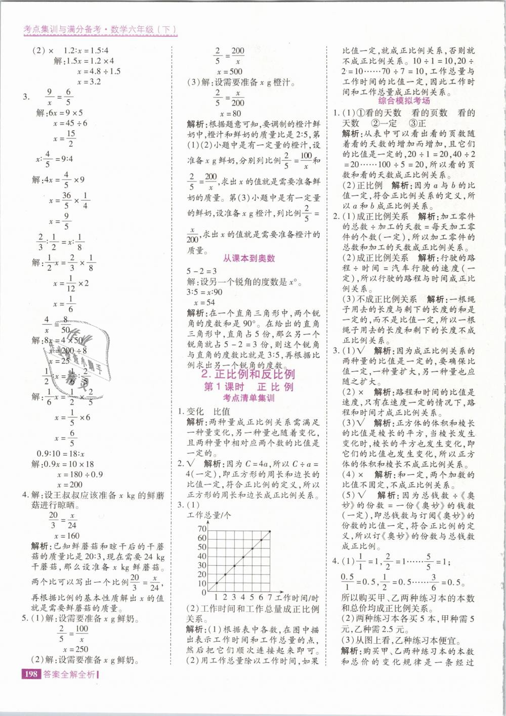 2019年考點(diǎn)集訓(xùn)與滿分備考六年級(jí)數(shù)學(xué)下冊(cè)人教版 第14頁(yè)