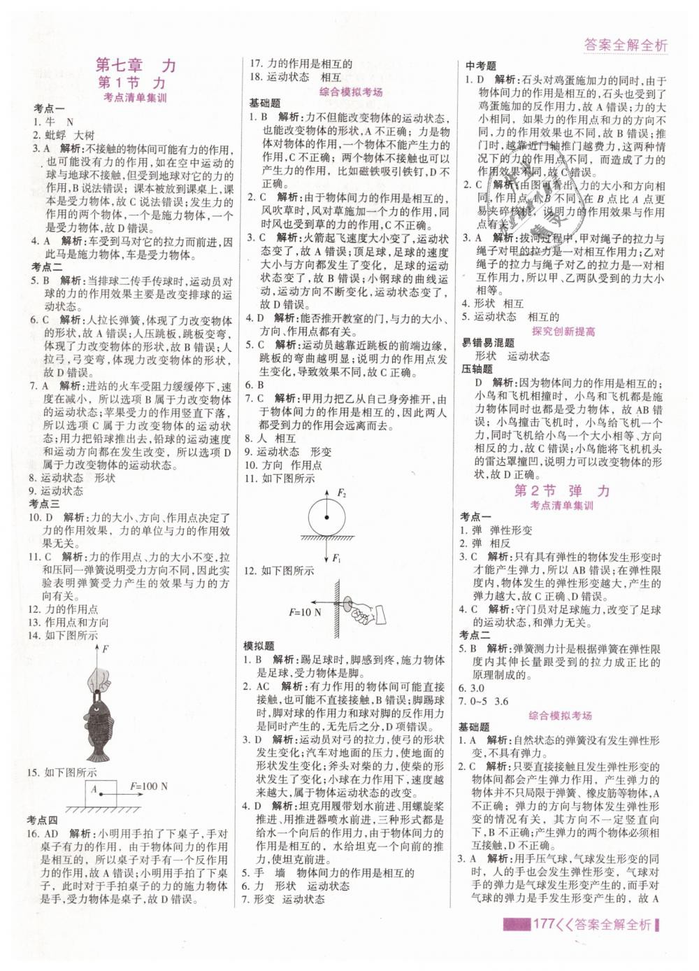 2019年考点集训与满分备考八年级物理下册人教版 第1页