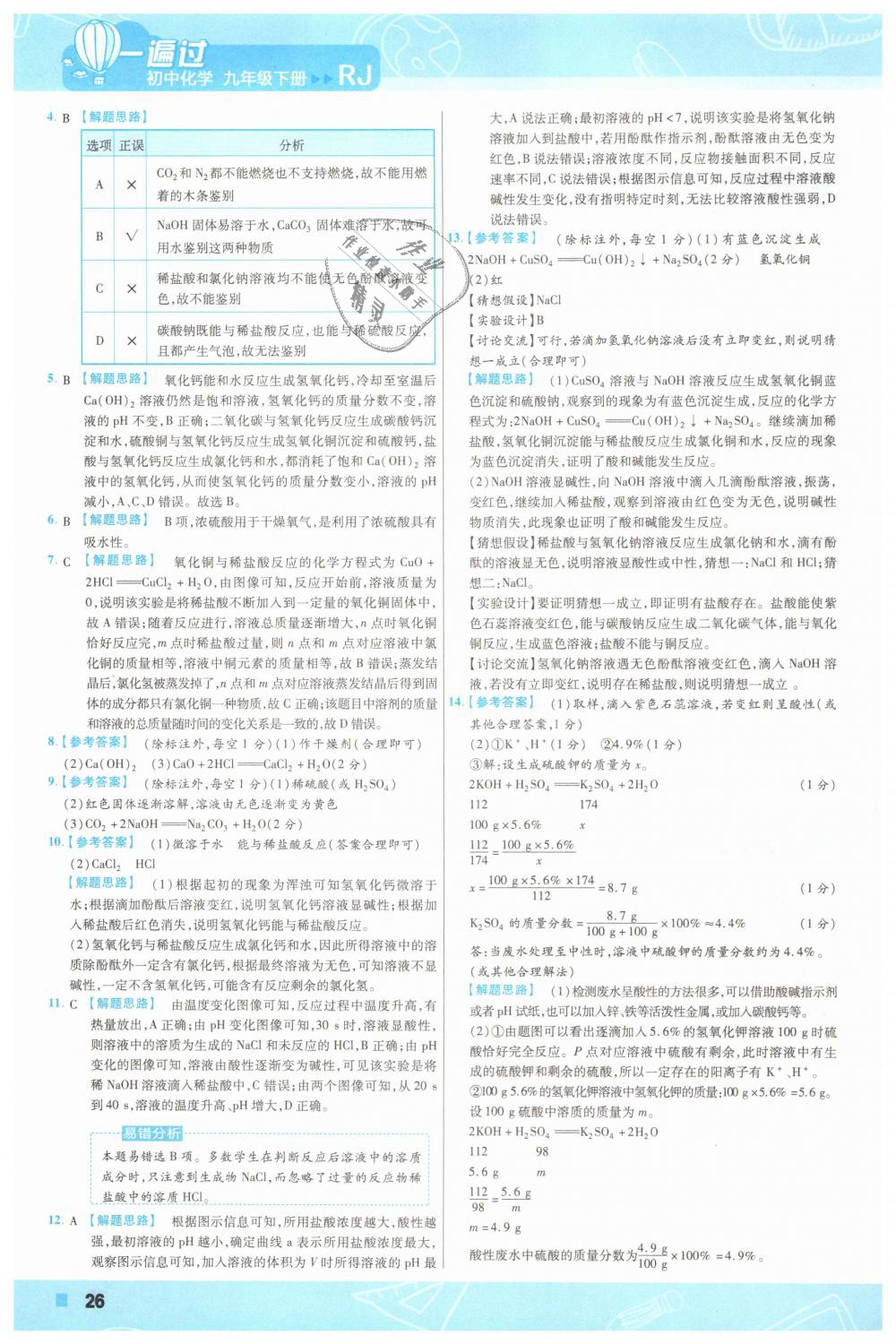 2019年一遍過初中化學(xué)九年級(jí)下冊人教版 第26頁