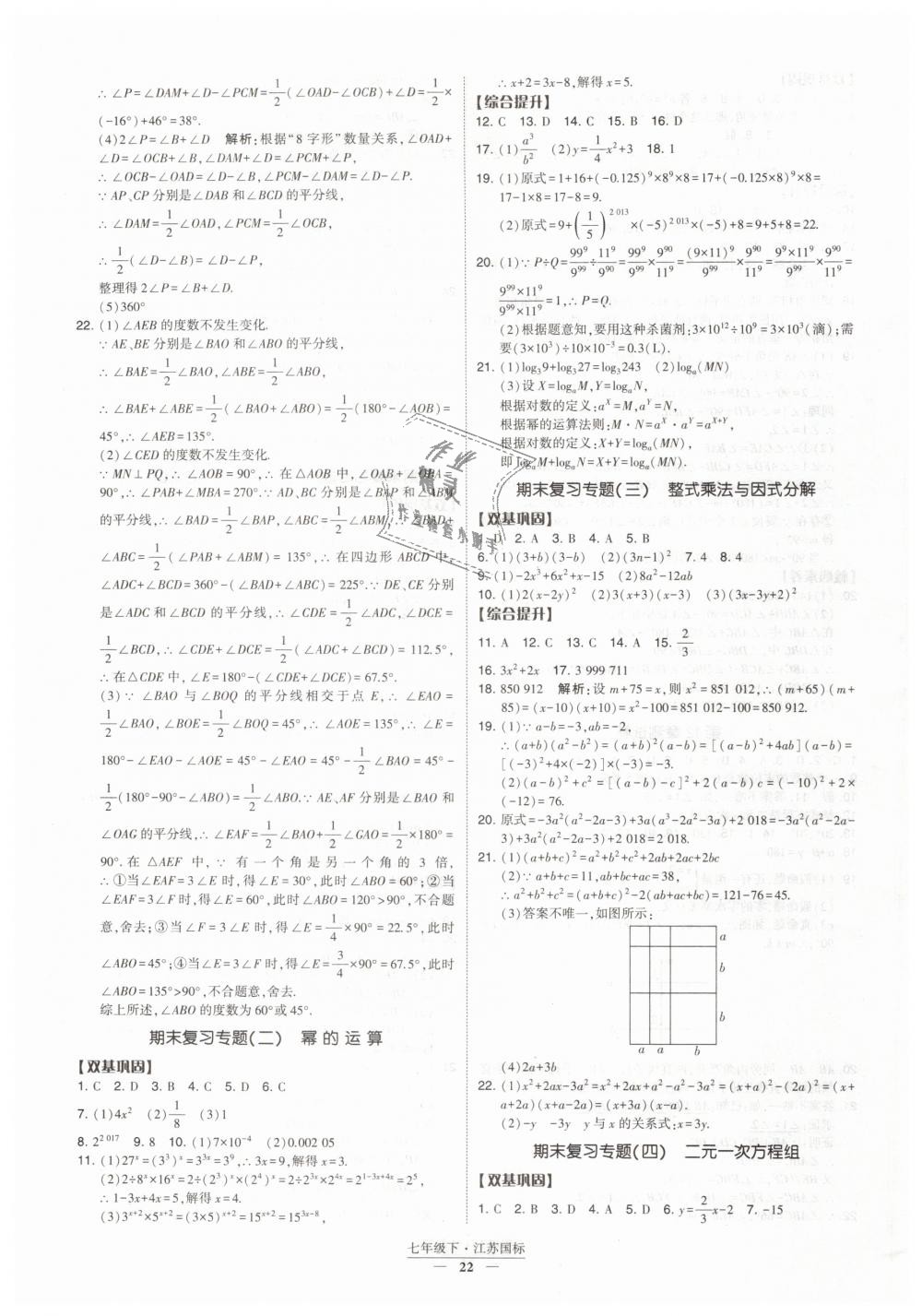 2019年经纶学典新课时作业七年级数学下册江苏版 第22页