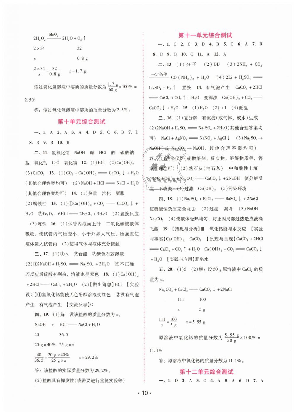 2019年自主與互動學(xué)習(xí)新課程學(xué)習(xí)輔導(dǎo)九年級化學(xué)下冊人教版 第10頁