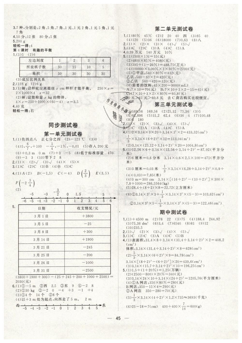 2019年課課優(yōu)課堂小作業(yè)六年級(jí)數(shù)學(xué)下冊(cè)人教版 第9頁(yè)