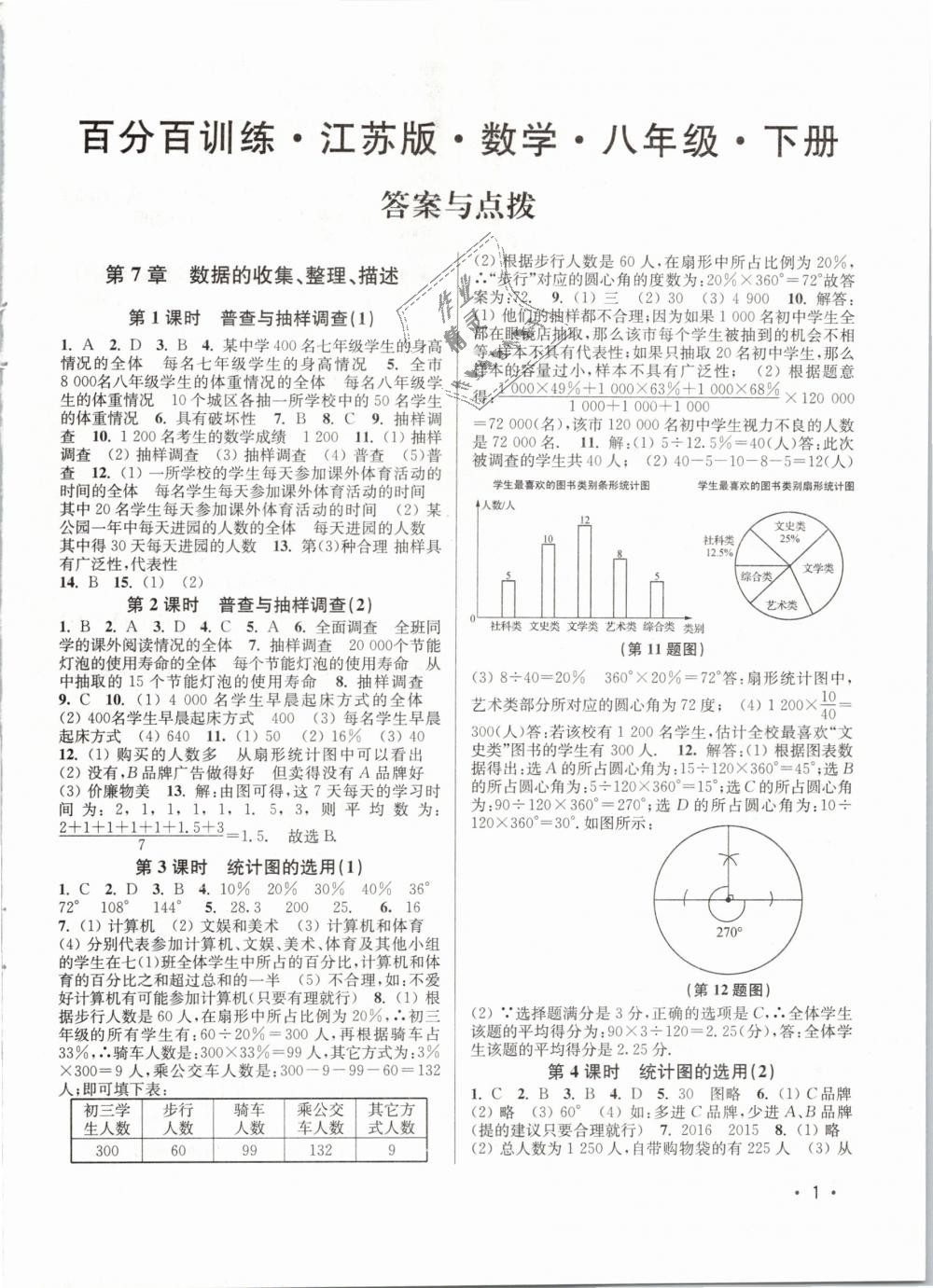 2019年百分百训练八年级数学下册江苏版 第1页